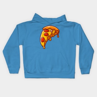 Slice Of Pizza With Mushroom Cartoon Kids Hoodie